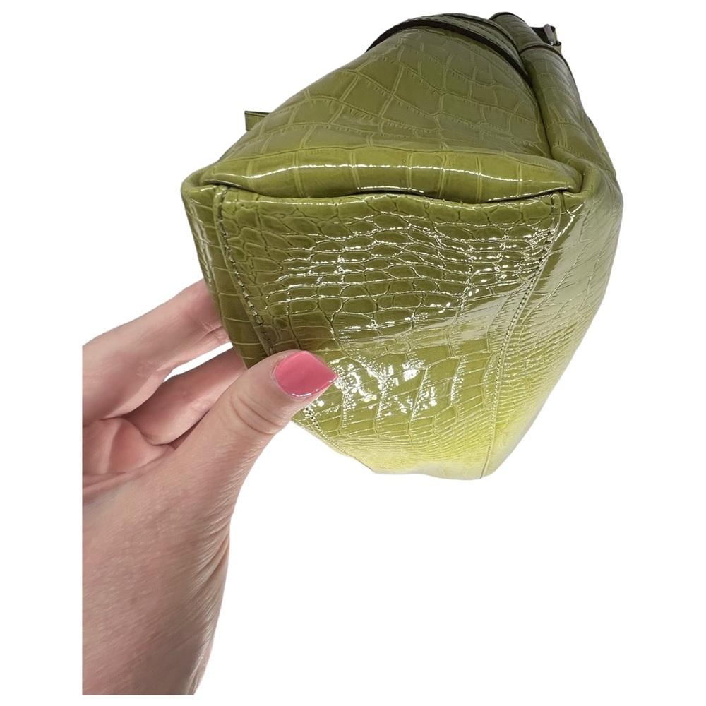 LIZ CLAIBORNE LIME GREEN FAUX ALLIGATOR HANDBAG SHOULDER BAG - Picture 11 of 15